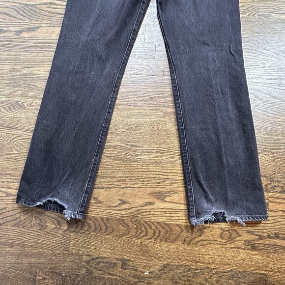 Vintage 90s Levis 501 Jeans Men 36x34 Black Straight Button Fly Denim Distressed - Picture 13 of 13